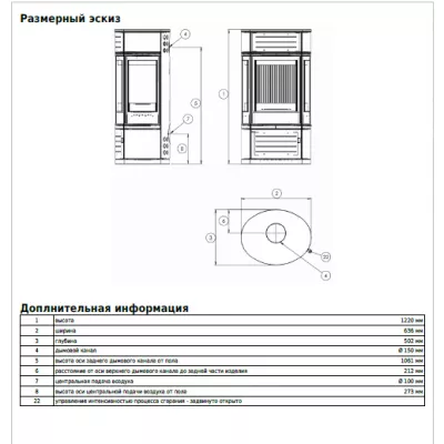 ABX Печь-камин ABX Atrium 7 V, со стеклянной верхней плитой