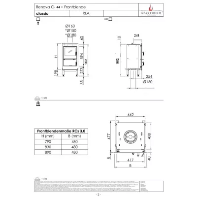 Каминная топка SPARTHERM Renova C-44 L