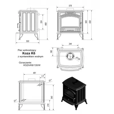 Печь KRATKI Koza/K6/ (термостат)