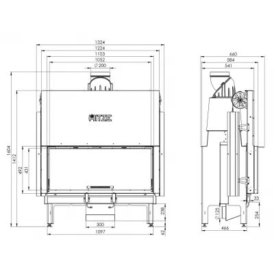 Каминная топка Hitze ARD120X43DGS I