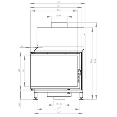 Каминная топка Hitze STMA54X39L