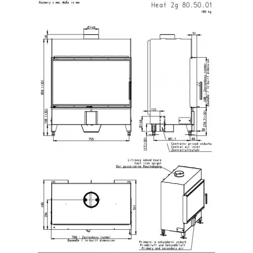 Каминная топка ROMOTOP HEAT 2G 80.50.01