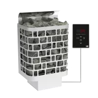 SAWO Электрическая печь Krios настенная, 6,0 кВт, нерж. сталь, артикул KRI-60Ni2-P, выносной пульт (встроенный блок мощности, пульт покупается отдельно)