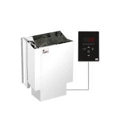 SAWO Электрическая печь Nordex mini настенная со встр. парогенератором, 3,6 кВт, оцинк. сталь / нерж. сталь, артикул, выносной пульт (встроенный блок м