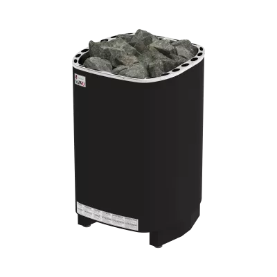 SAWO Электрическая печь Savonia напольная, 9,0 кВт, нерж. сталь, фибропокрытие, черная, артикул SAV-90NS-P-F, выносной пульт (пульт и блок мощности докупа