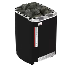 SAWO Электрическая печь Savonia напольная со встр. парогенератором, 10,5 кВт, нерж. сталь, фибропокрытие, черная, выносной пульт (пульт и блок мощно