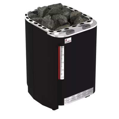 SAWO Электрическая печь Savonia напольная со встр. парогенератором, 9,0 кВт, нерж. сталь, фибропокрытие, черная, выносной пульт (пульт и блок мощнос как сделать