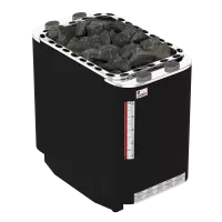 SAWO Электрическая печь SUPER SAVONIA COMBI напольная со встр. парогенератором, 15 кВт, нерж. сталь, фибро, черная, выносной пульт (пульт и блок мощности 