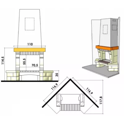 Каминная облицовка CHAZELLES SOLO CS17