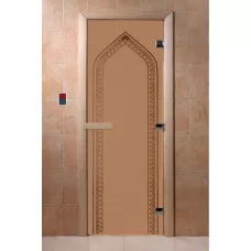 SAUNARU Дверь BASE бронза мат с рисуноком 200х80