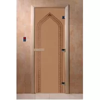 SAUNARU Дверь BASE бронза мат с рисуноком 180х60