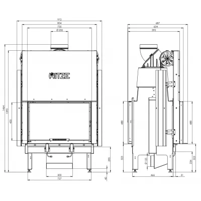 Каминная топка Hitze ARD68X43DGS