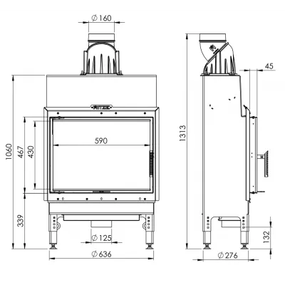 Каминная топка Hitze HST59x43S