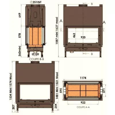 Каминная топка CHAZELLES DDF 1200