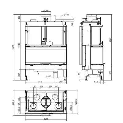 Каминная топка PALAZZETTI Ecomonoblocco 16:9 3D