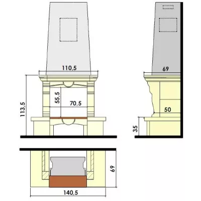 цена Каминная облицовка CHAZELLES SOLO CS 15700 (распродажа)