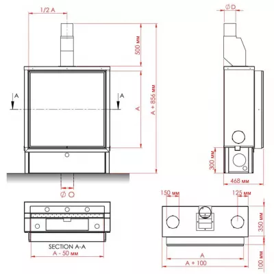 Газовая топка VERO-DESIGN Gala GA 80F