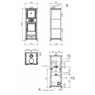 La NORDICA La Nordica TERMOROSELLA PLUS  FORNO  DSA 4,0 PETRA (в камне) с водяным контуром