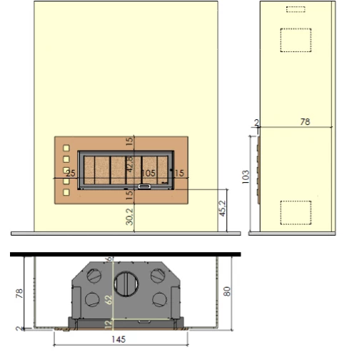 Каминная облицовка CHAZELLES GLAM 622 под D1200H Chazelles (распродажа)