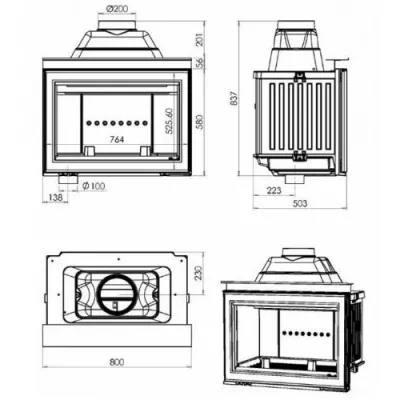 Каминная топка CHAZELLES HP 800 L