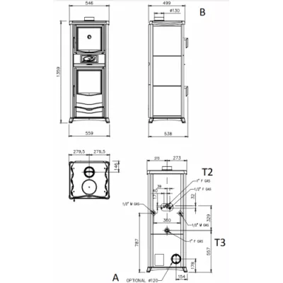 Печь La NORDICA La Nordica TERMOROSELLA PLUS  FORNO  DSA 4,0 LIBERTY BORDEAUX (бордовый) с водяным контуром