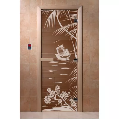 - SAUNARU Дверь BASE бронза c рисунком 180х70 картинка