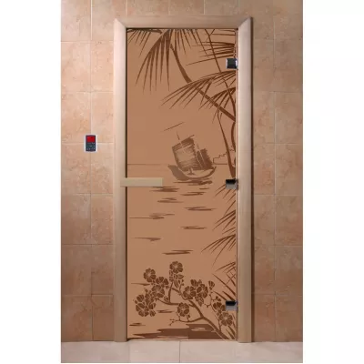 - SAUNARU Дверь BASE бронза мат с рисуноком 180х80 картинка