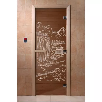 - SAUNARU Дверь BASE бронза c рисунком 170x70 картинка