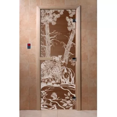 - SAUNARU Дверь BASE бронза c рисунком 180х80 картинка