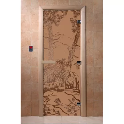- SAUNARU Дверь BASE бронза мат с рисуноком 190х70 картинка