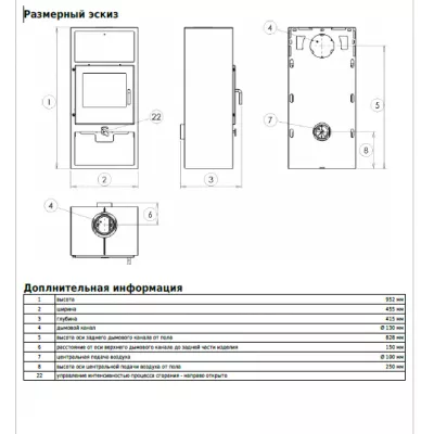 ABX Печь-камин ABX Narvik I, с верхней плитой