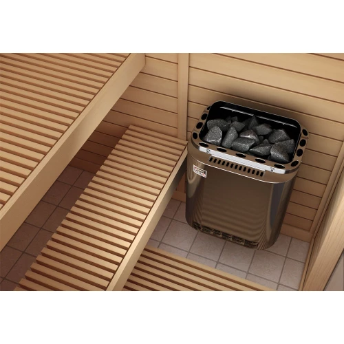 SAWO Электрическая печь Nordex настенная со встр. парогенератором, 9,0 кВт, оцинк. сталь / нерж. сталь, артикул NRC-9, выносной пульт (встроенный блок