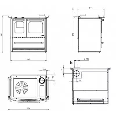 Печь La NORDICA La Nordica SOVRANA EASY EVO 2,0 ANTRACITE (черный)