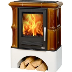 ABX Печь ABX Bavaria K кафельная, белый цоколь, с ТО 6.9кВт