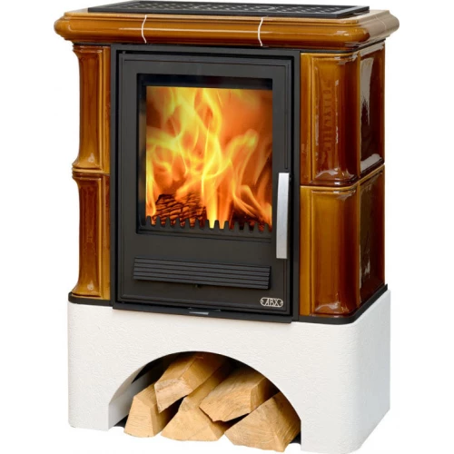 ABX Печь ABX Bavaria K кафельная, белый цоколь, с ТО 6.9кВт