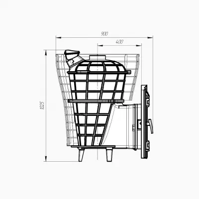 Банная печь «Атмосфера V ККТ» сетка нержавейка до 40 м³