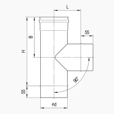 цена Тройник-К 90° (430/0,8мм) D 115 Ferrum