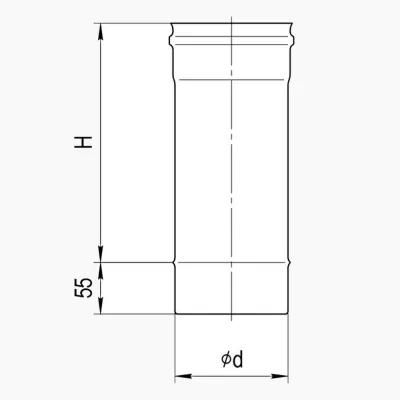 Дымоход 1 м. (430/0,8 мм) D 115 Ferrum