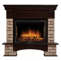 Портал Firelight Forte Wood 25 камень коричневый, шпон темный дуб
