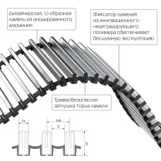 Конвектор внутрипольный Royal Thermo ATRIUM-190/400/2800-DG-U-BL