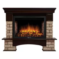 Портал Firelight Forte Wood 30 камень коричневый, шпон темный дуб
