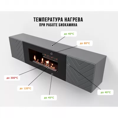 купить Тумба с биокамином Firelight BFP-P1700V графит