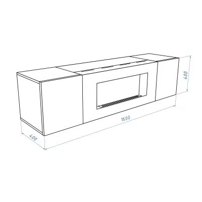 купить Тумба с биокамином Firelight BFP-P1600 графит