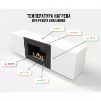 Тумба с биокамином Firelight BFP/P-1400L белая
