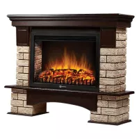 Портал Firelight Forte Wood 30 камень коричневый, шпон темный дуб