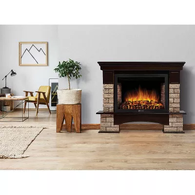 купить Портал Firelight Forte Wood 30 камень коричневый, шпон темный дуб