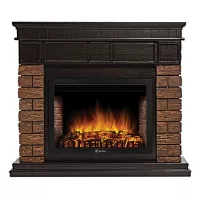 Портал Firelight Bricks Wood 30 камень коричневый, шпон темный дуб
