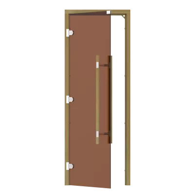 SAWO SAWO Дверь 7/19, бронза, левая, без порога, кедр, прямая ручка с металлической вставкой, 741-3SGD-L фото