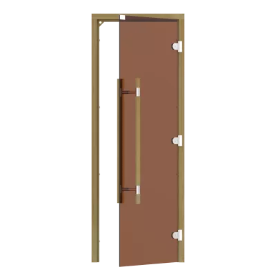 SAWO SAWO Дверь 7/19, бронза, правая, без порога, кедр, прямая ручка с металлической вставкой, 741-3SGD-R фото