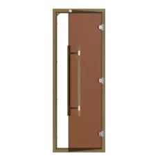 SAWO Дверь 7/19, бронза с порогом, кедр, прямая ручка с металлической вставкой, 741-4SGD
